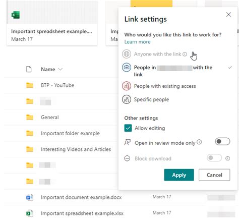 Sharing a folder on SharePoint with 'Anyone' greyed .